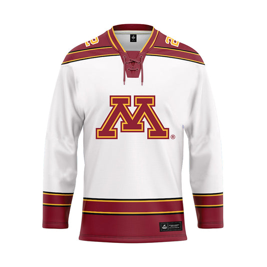 Minnesota - NCAA Men's Ice Hockey : Javon Moore - White Hockey Jersey-0