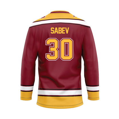 Minnesota - NCAA Men's Ice Hockey : Alexander Sabev - Maroon Hockey Jersey-1