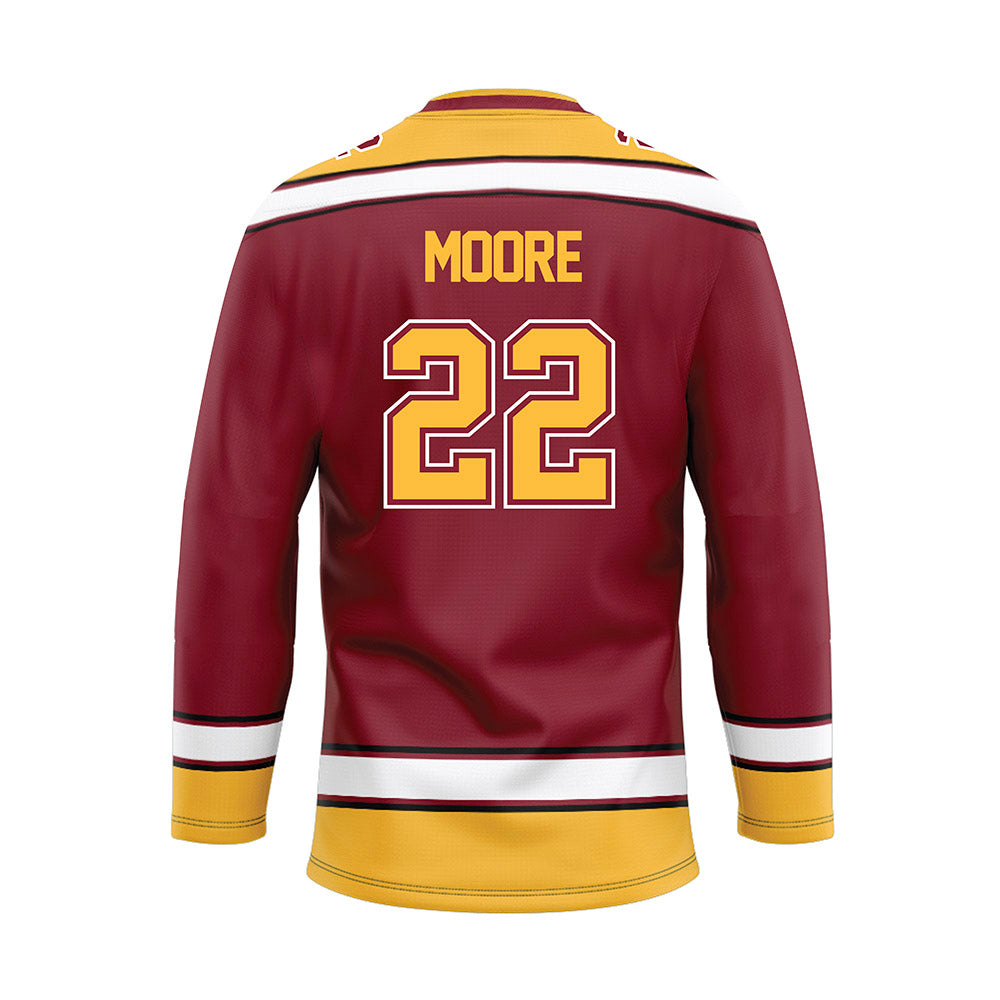 Minnesota - NCAA Men's Ice Hockey : Javon Moore - Maroon Hockey Jersey-1