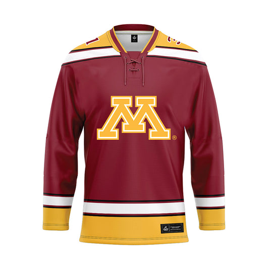 Minnesota - NCAA Men's Ice Hockey : Luca Di Pasquo - Maroon Hockey Jersey-0