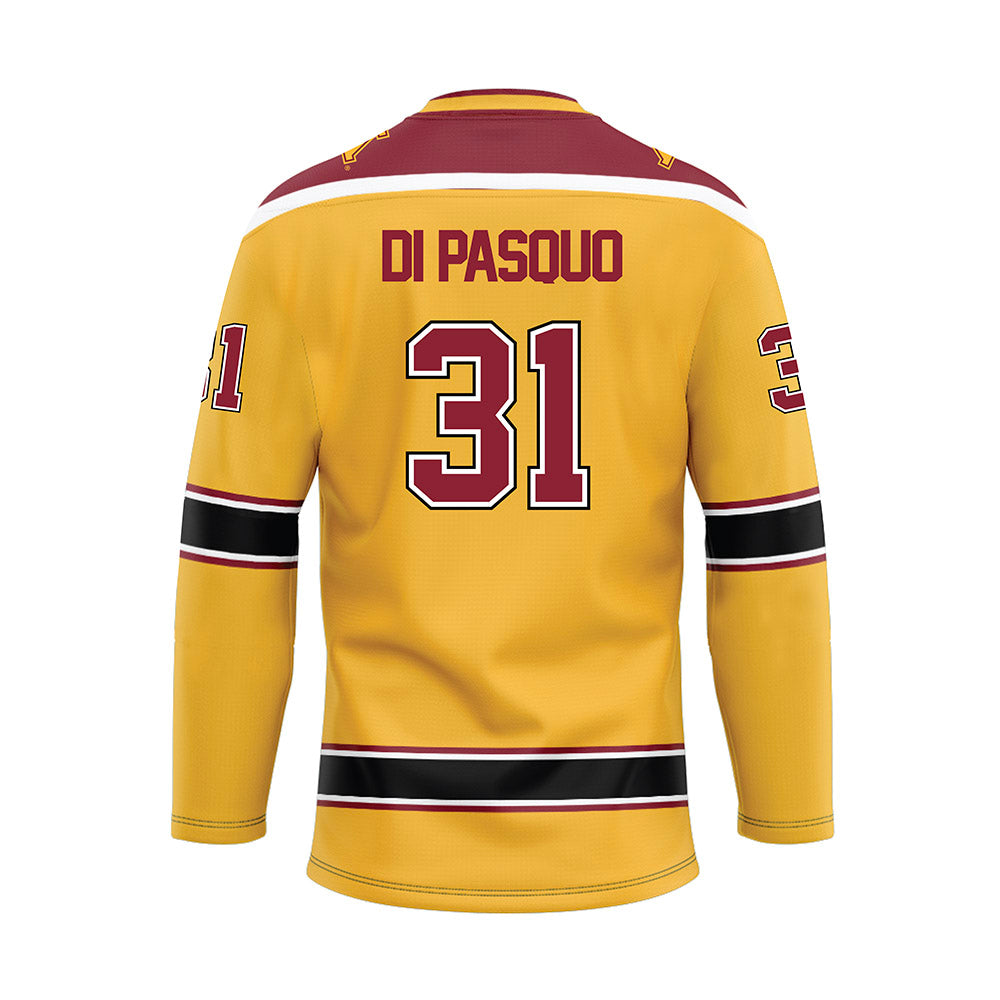 Minnesota - NCAA Men's Ice Hockey : Luca Di Pasquo - Gold Hockey Jersey-1