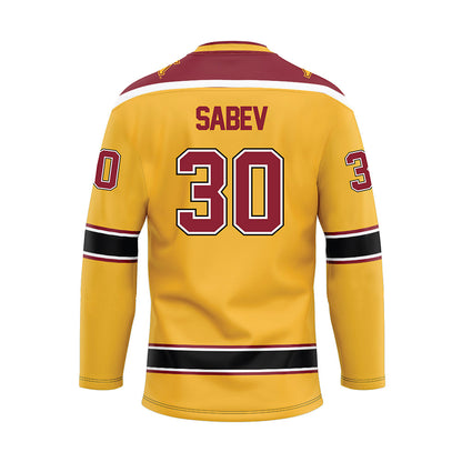 Minnesota - NCAA Men's Ice Hockey : Alexander Sabev - Gold Hockey Jersey-1