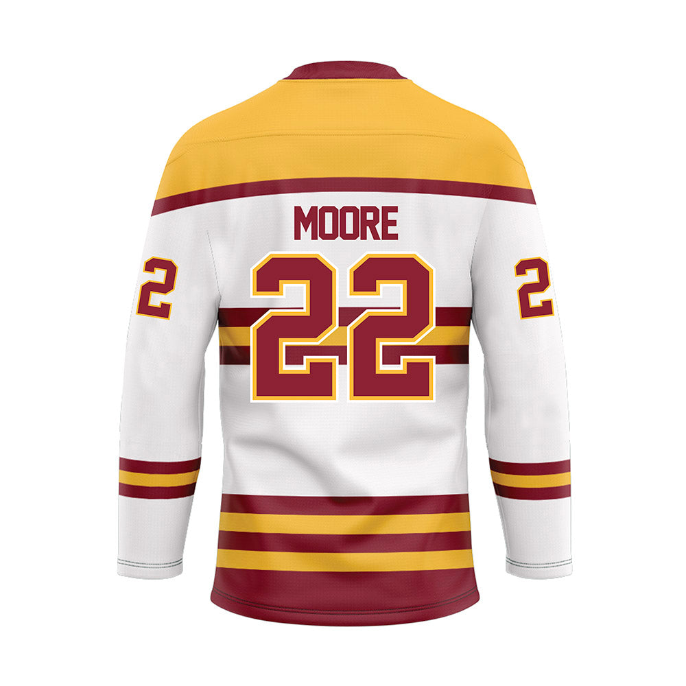 Minnesota - NCAA Men's Ice Hockey : Javon Moore - White Hockey Jersey-1