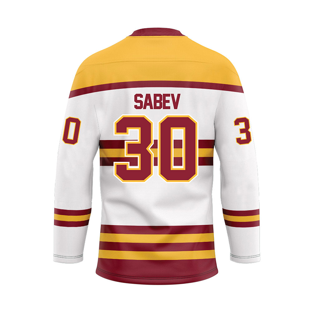 Minnesota - NCAA Men's Ice Hockey : Alexander Sabev - White Hockey Jersey-1