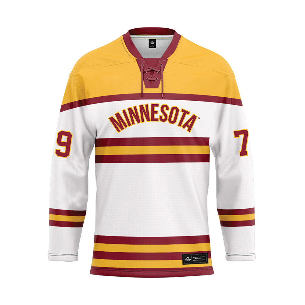 Minnesota - NCAA Men's Ice Hockey : Mason Moe - White Hockey Jersey-0