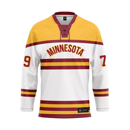Minnesota - NCAA Men's Ice Hockey : Mason Moe - White Hockey Jersey-0
