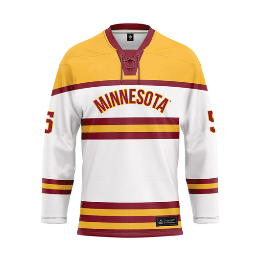 Minnesota - NCAA Men's Ice Hockey : Jacob Rombach - White Hockey Jersey-0