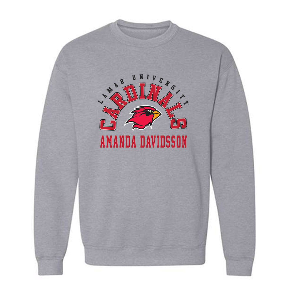 Lamar - NCAA Women's Golf : Amanda Davidsson - Classic Fashion Shersey Crewneck Sweatshirt-0