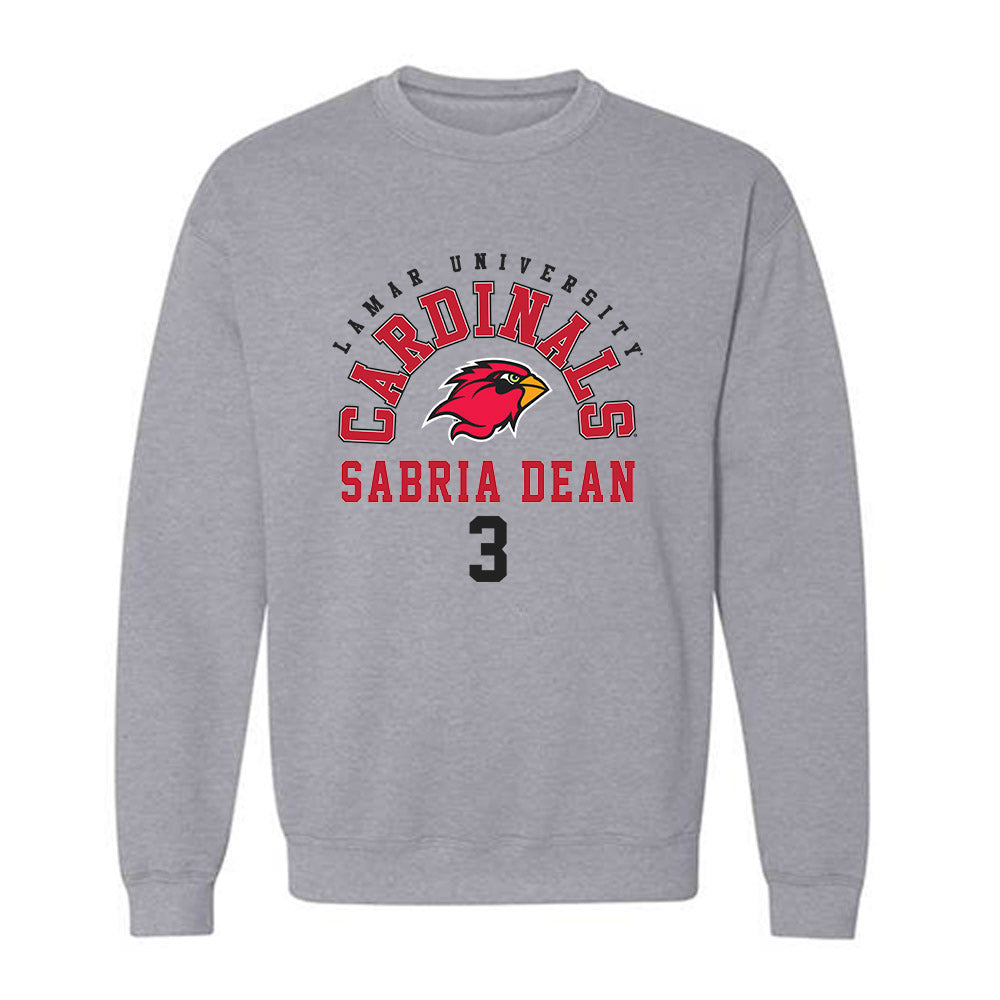 Lamar - NCAA Women's Basketball : Sabria Dean - Classic Fashion Shersey Crewneck Sweatshirt-0
