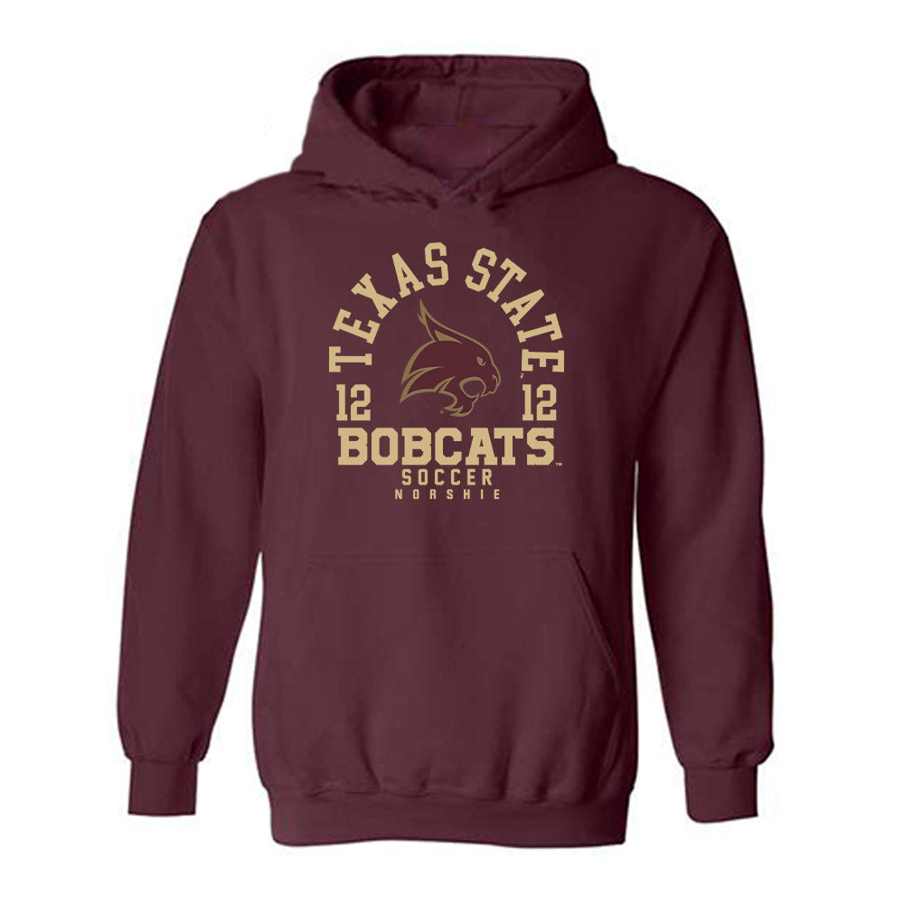 Texas State - NCAA Women's Soccer : Nina Norshie - Classic Fashion Shersey Hooded Sweatshirt-0