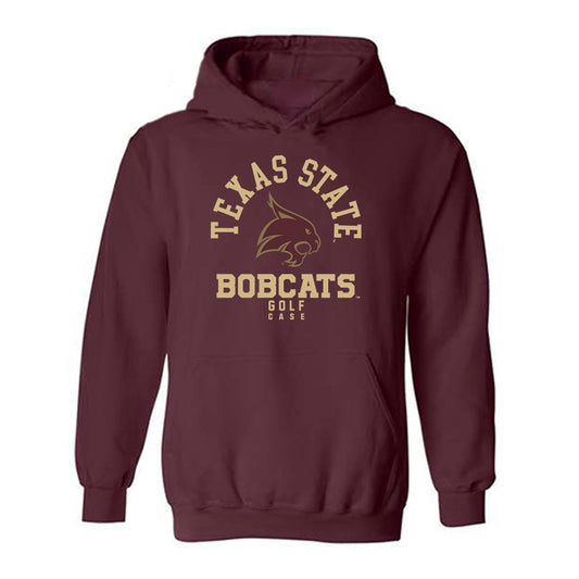 Texas State - NCAA Men's Golf : Corrington Case - Classic Fashion Shersey Hooded Sweatshirt-0
