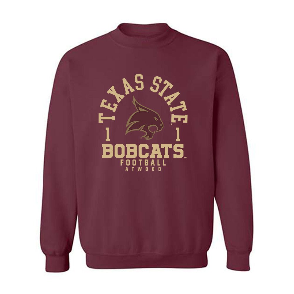 Texas State - NCAA Football : Amarion Atwood - Classic Fashion Shersey Crewneck Sweatshirt-0