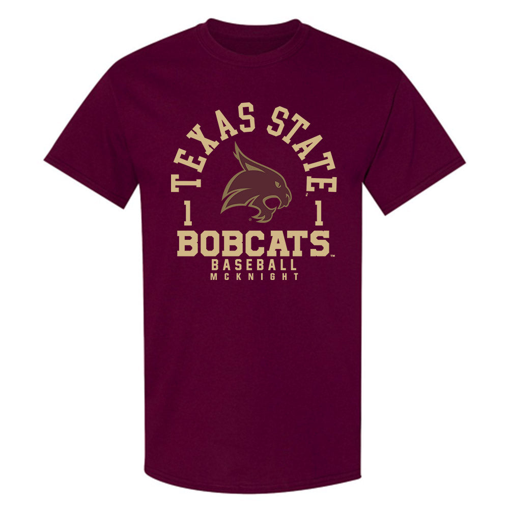 Texas State - NCAA Baseball : Jaxon McKnight - Classic Fashion Shersey T-Shirt-0