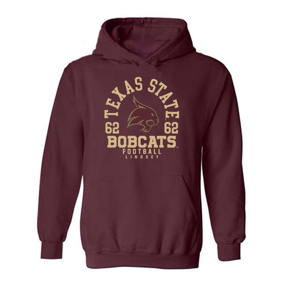 Texas State - NCAA Football : Teagan Lindsey - Classic Fashion Shersey Hooded Sweatshirt-0