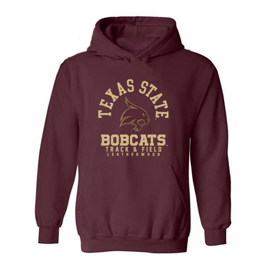 Texas State - NCAA Men's Track & Field : Chase Leatherwood - Classic Fashion Shersey Hooded Sweatshirt-0
