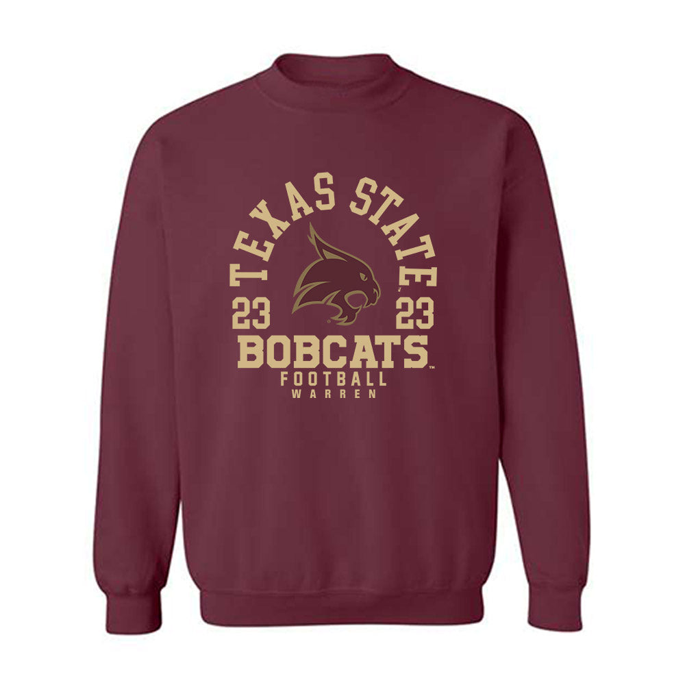Texas State - NCAA Football : Willie Warren - Classic Fashion Shersey Crewneck Sweatshirt-0