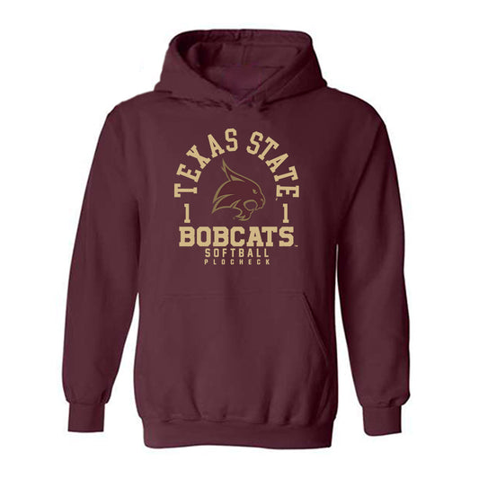 Texas State - NCAA Softball : Camryn Plocheck - Classic Fashion Shersey Hooded Sweatshirt-0