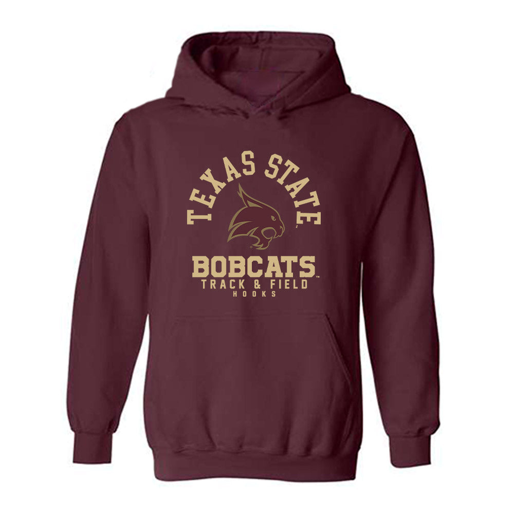 Texas State - NCAA Men's Track & Field : Damacio Hooks - Classic Fashion Shersey Hooded Sweatshirt-0