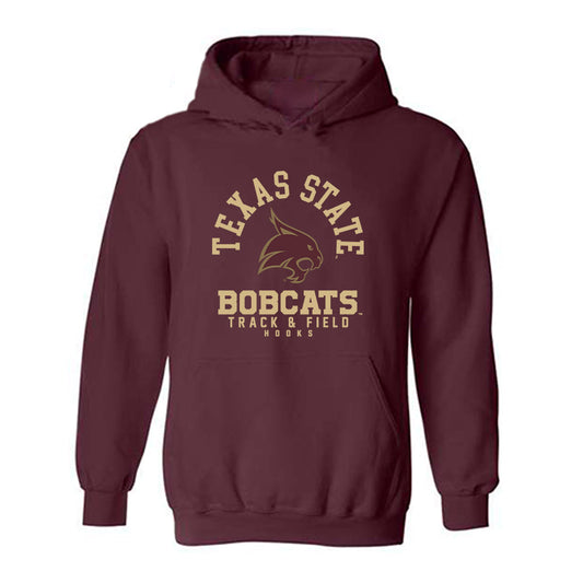 Texas State - NCAA Men's Track & Field : Damacio Hooks - Classic Fashion Shersey Hooded Sweatshirt-0