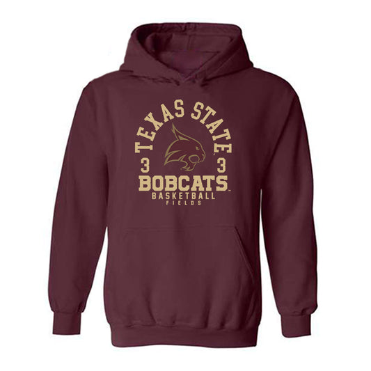 Texas State - NCAA Men's Basketball : Robert Fields - Classic Fashion Shersey Hooded Sweatshirt-0