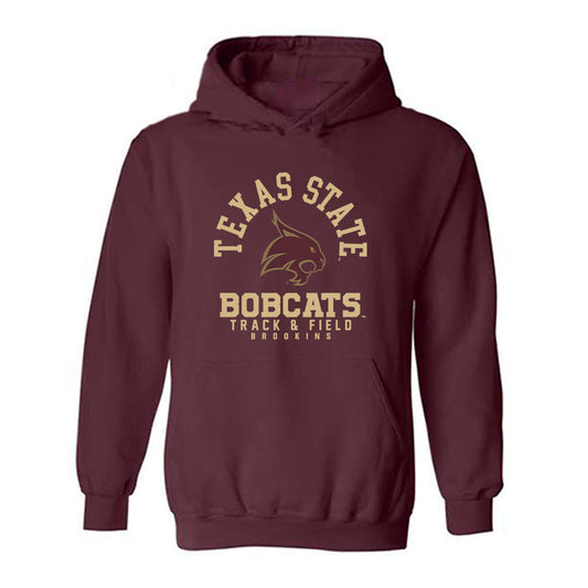 Texas State - NCAA Women's Track & Field : Sai Brookins - Classic Fashion Shersey Hooded Sweatshirt-0