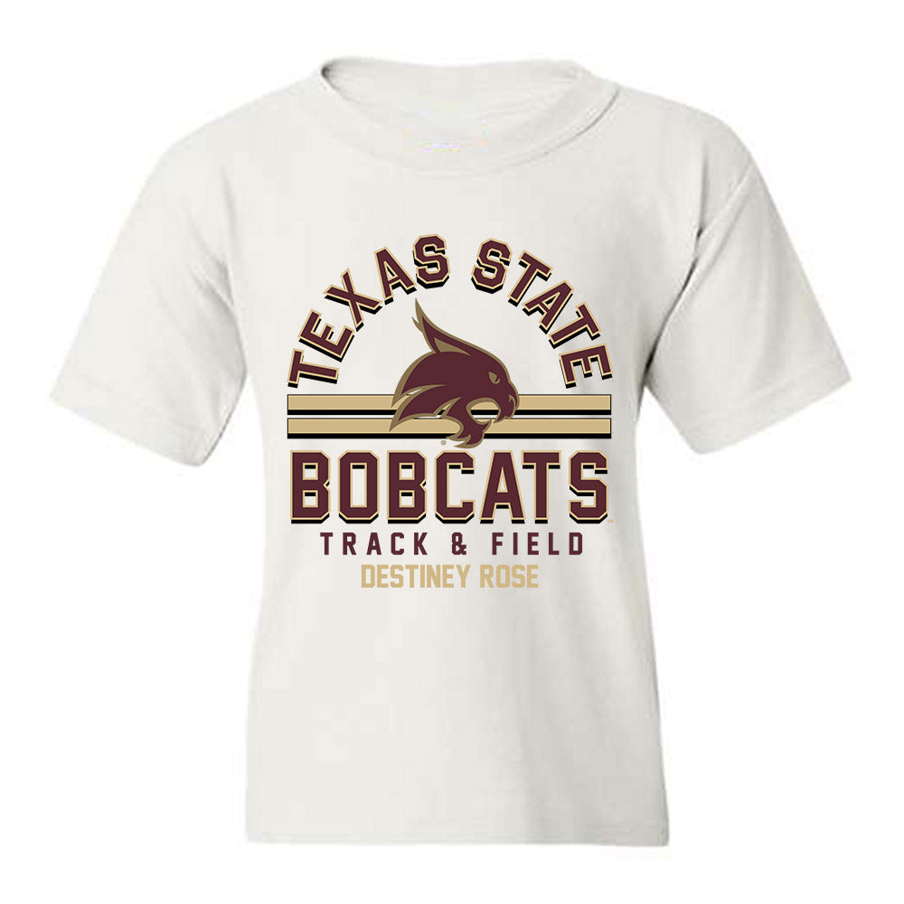 Texas State - NCAA Women's Track & Field : Destiney Rose - Classic Fashion Shersey Youth T-Shirt-0
