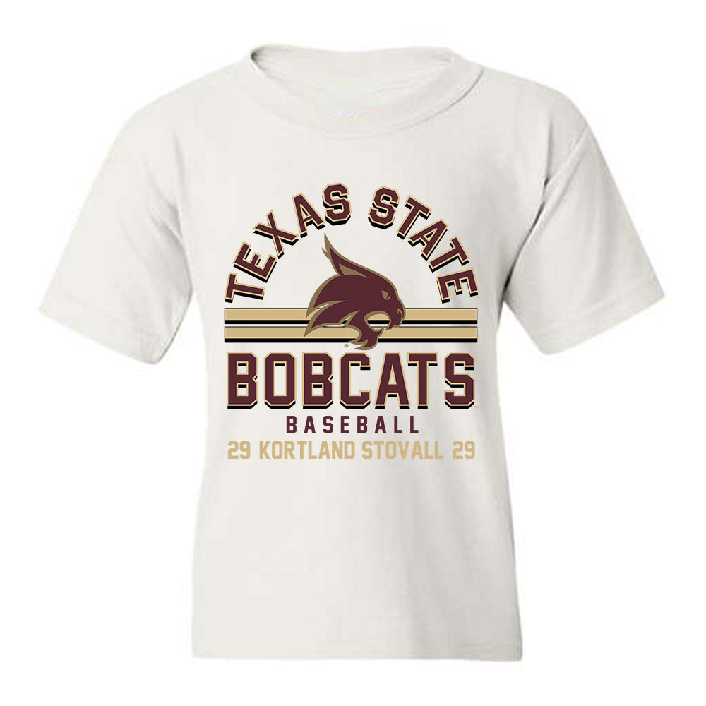 Texas State - NCAA Baseball : Kortland Stovall - Classic Fashion Shersey Youth T-Shirt-0
