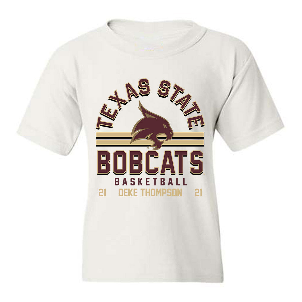 Texas State - NCAA Men's Basketball : Deke Thompson - Classic Fashion Shersey Youth T-Shirt-0