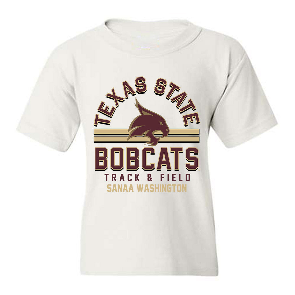 Texas State - NCAA Women's Track & Field : Sanaa Washington - Classic Fashion Shersey Youth T-Shirt-0