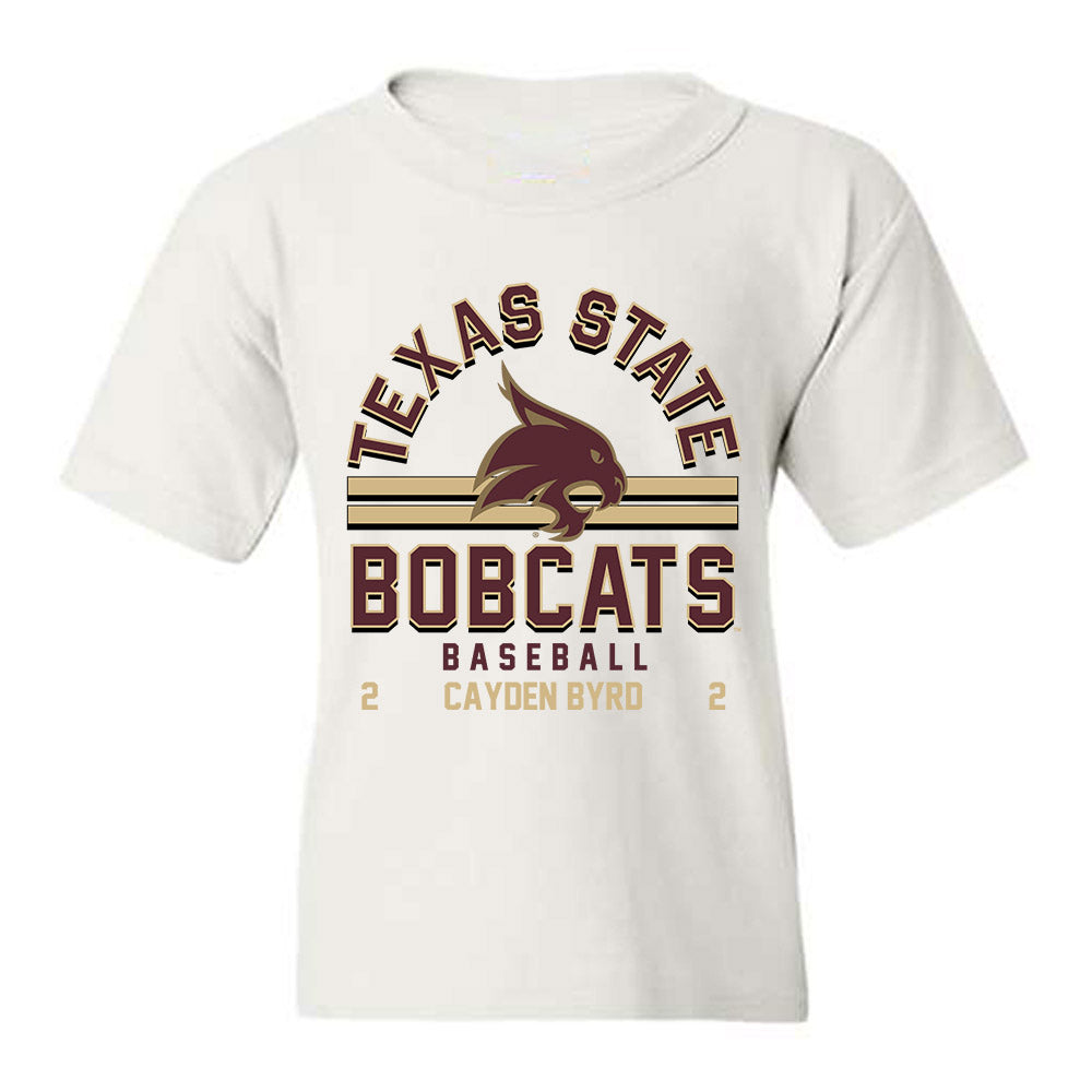 Texas State - NCAA Baseball : Cayden Byrd - Classic Fashion Shersey Youth T-Shirt-0