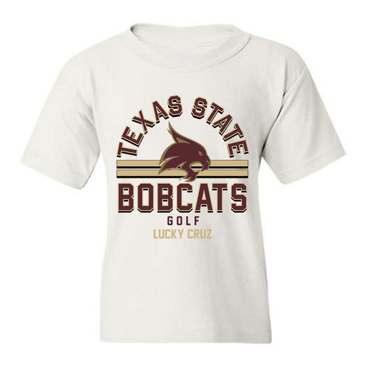 Texas State - NCAA Men's Golf : Lucky Cruz - Classic Fashion Shersey Youth T-Shirt-0
