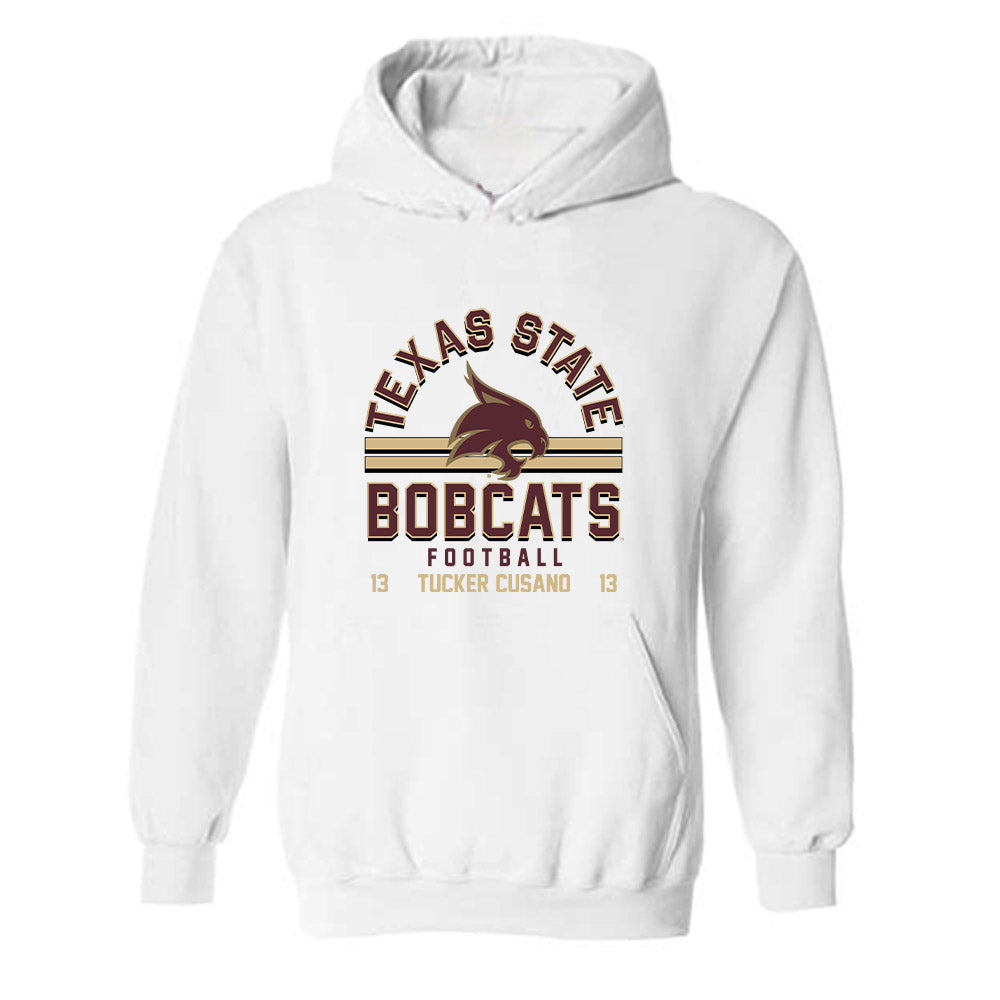 Texas State - NCAA Football : Tucker Cusano - Classic Fashion Shersey Hooded Sweatshirt-0