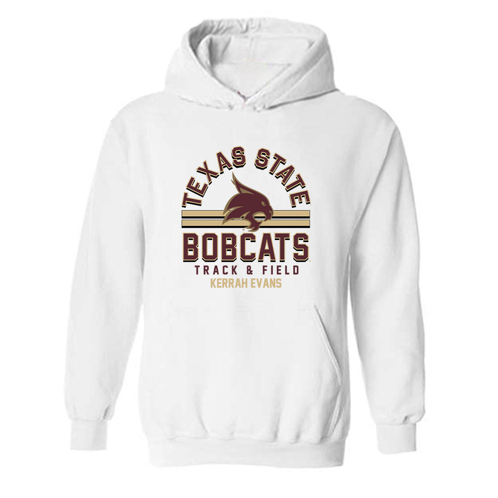 Texas State - NCAA Women's Track & Field : Kerrah Evans - Classic Fashion Shersey Hooded Sweatshirt-0