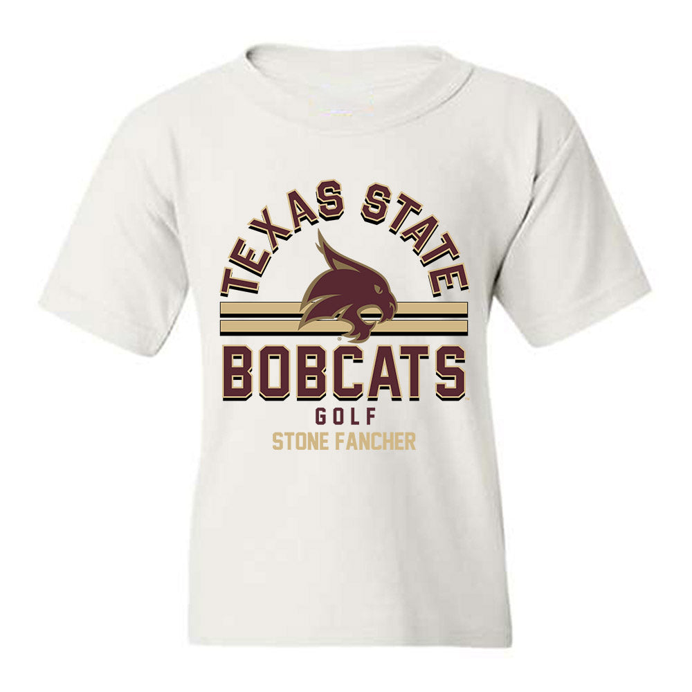 Texas State - NCAA Men's Golf : Stone Fancher - Classic Fashion Shersey Youth T-Shirt-0
