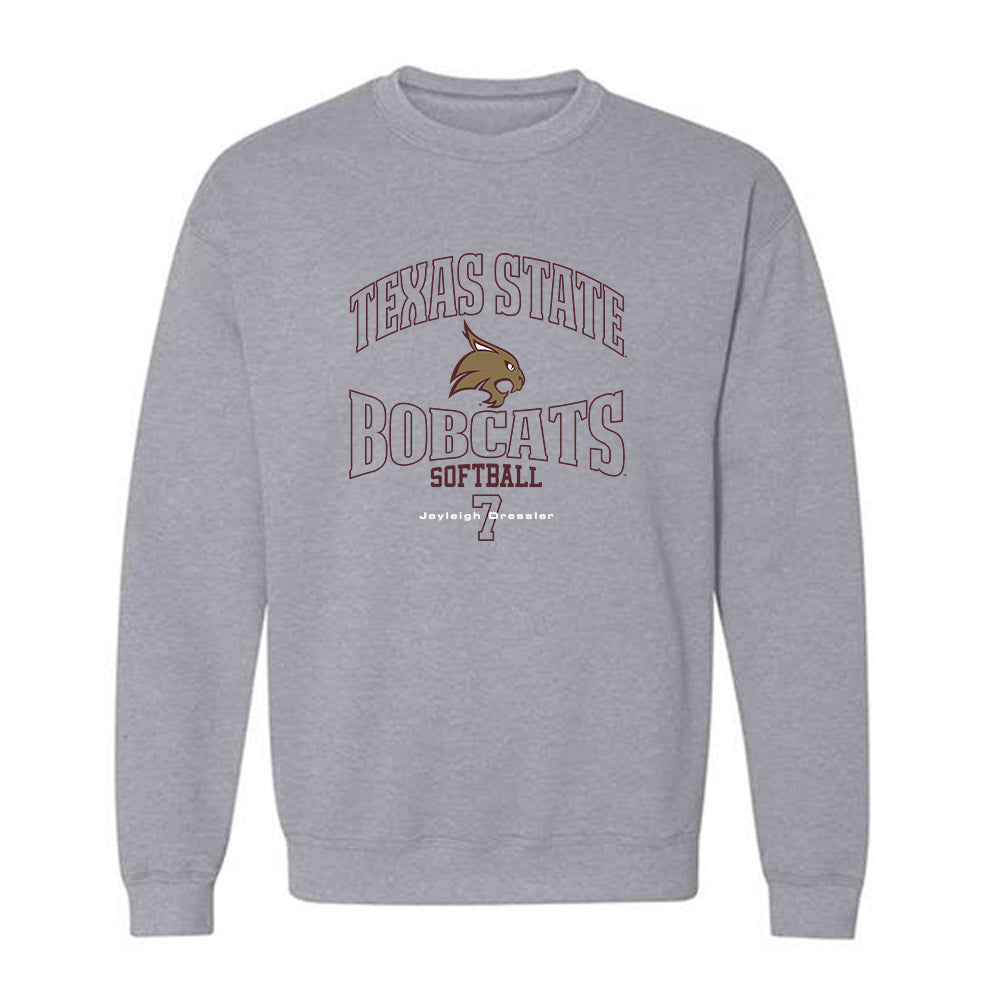 Texas State - NCAA Softball : Jayleigh Dressler - Crewneck Sweatshirt-0