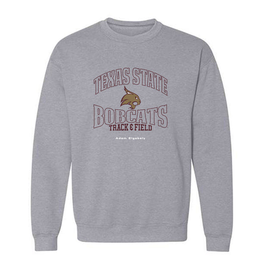 Texas State - NCAA Men's Track & Field : Adam Elgebaly - Classic Fashion Shersey Crewneck Sweatshirt-0