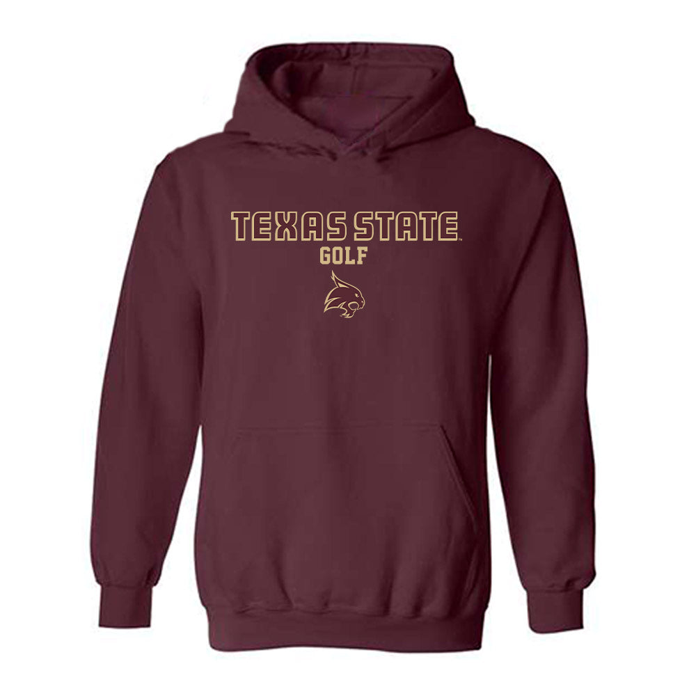 Texas State - NCAA Men's Golf : Phoenix Guerra - Classic Shersey Hooded Sweatshirt-0