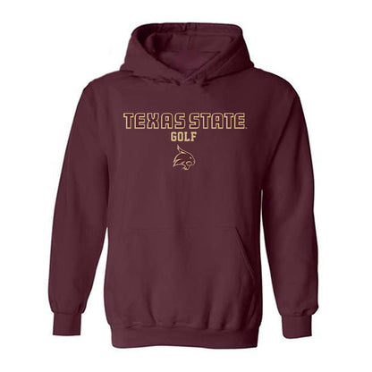 Texas State - NCAA Men's Golf : Lucky Cruz - Classic Shersey Hooded Sweatshirt-0