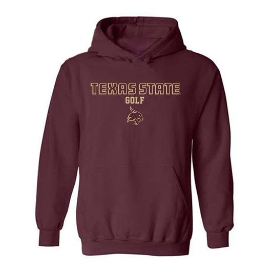 Texas State - NCAA Men's Golf : Lucky Cruz - Classic Shersey Hooded Sweatshirt-0