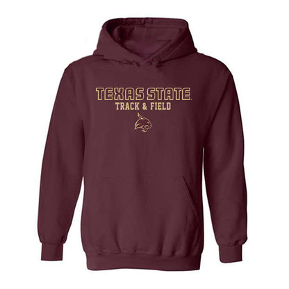 Texas State - NCAA Men's Track & Field : Ryder Harrison - Classic Shersey Hooded Sweatshirt-0