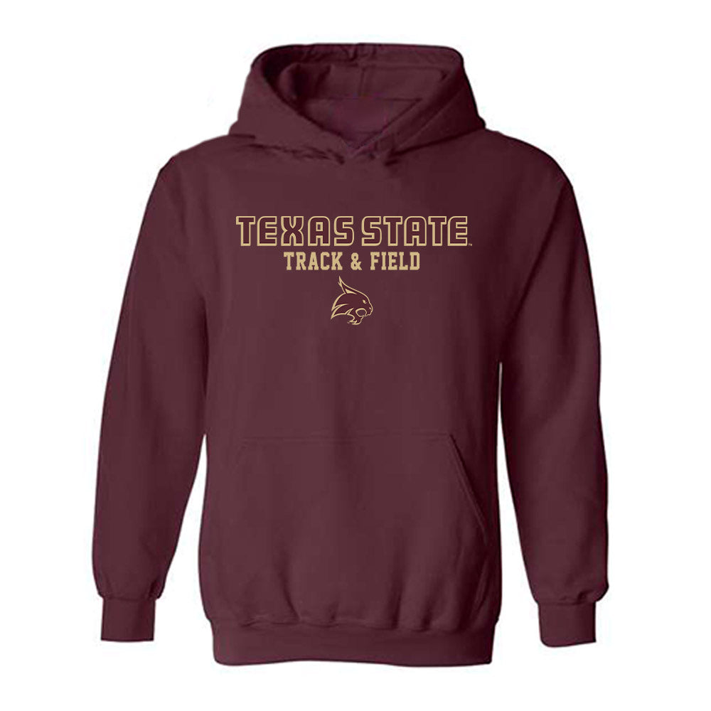 Texas State - NCAA Women's Track & Field : Kathryn Evans - Classic Shersey Hooded Sweatshirt-0