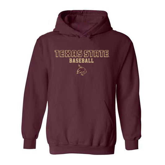 Texas State - NCAA Baseball : Kortland Stovall - Classic Shersey Hooded Sweatshirt-0
