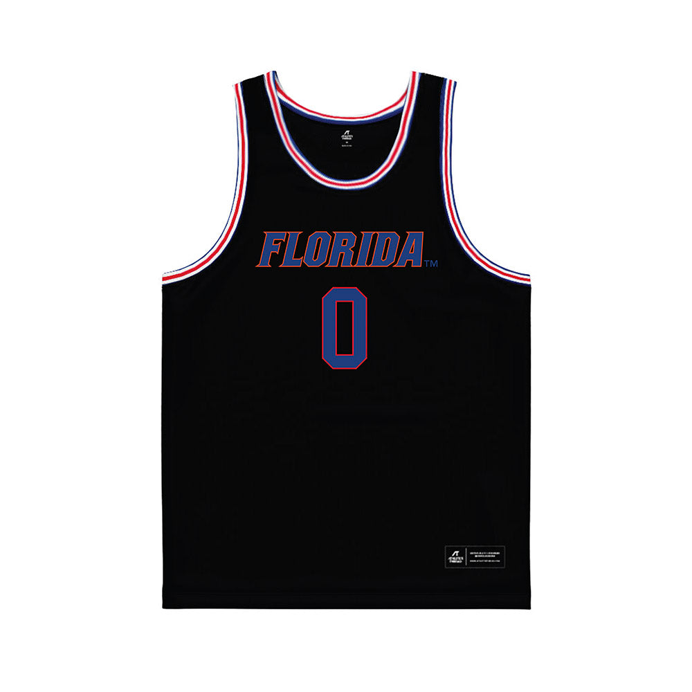 Florida - NCAA Men's Basketball : Johnuel Fland - Black Basketball Jersey-0