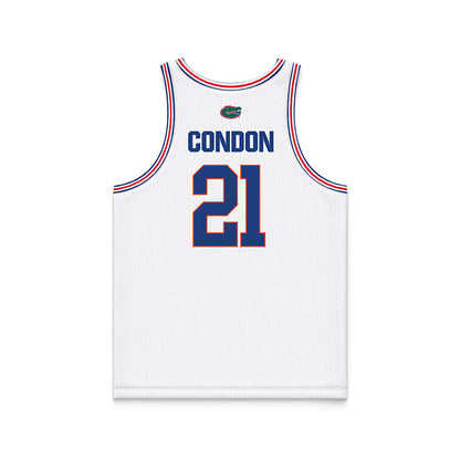 Florida - NCAA Men's Basketball : Alex Condon - White Basketball Jersey