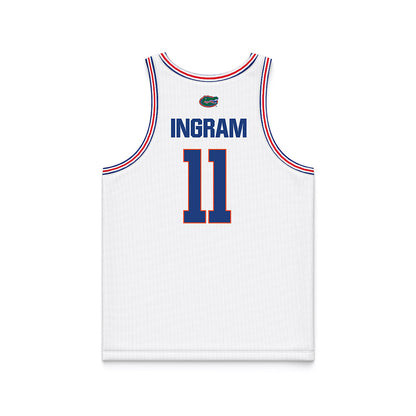 Florida - NCAA Men's Basketball : CJ Ingram - White Basketball Jersey-1