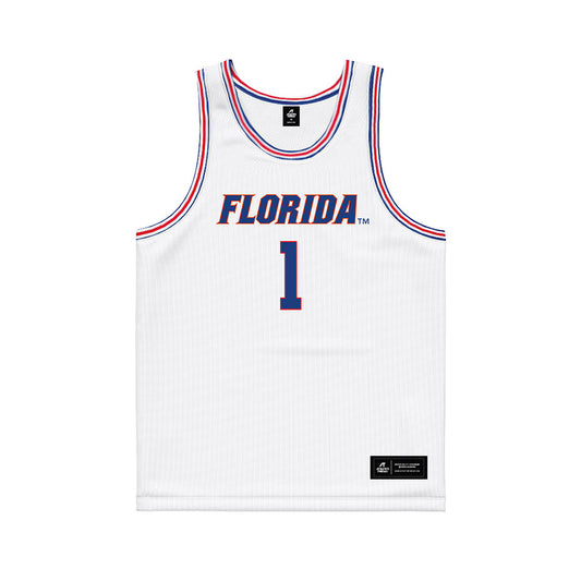 Florida - NCAA Men's Basketball : Xaivian Lee - White Basketball Jersey-0