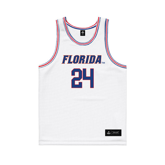 Florida - NCAA Women's Basketball : Mallory Miller - White Basketball Jersey-0