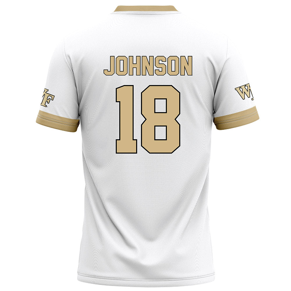 Wake Forest - NCAA Football : DJ Johnson - White Football Jersey-1
