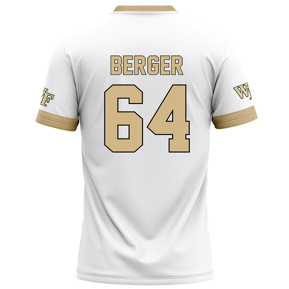 Wake Forest - NCAA Football : Ryan Berger - White Football Jersey-1