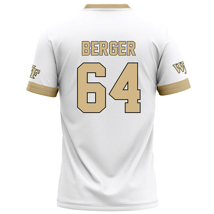 Wake Forest - NCAA Football : Ryan Berger - White Football Jersey-1